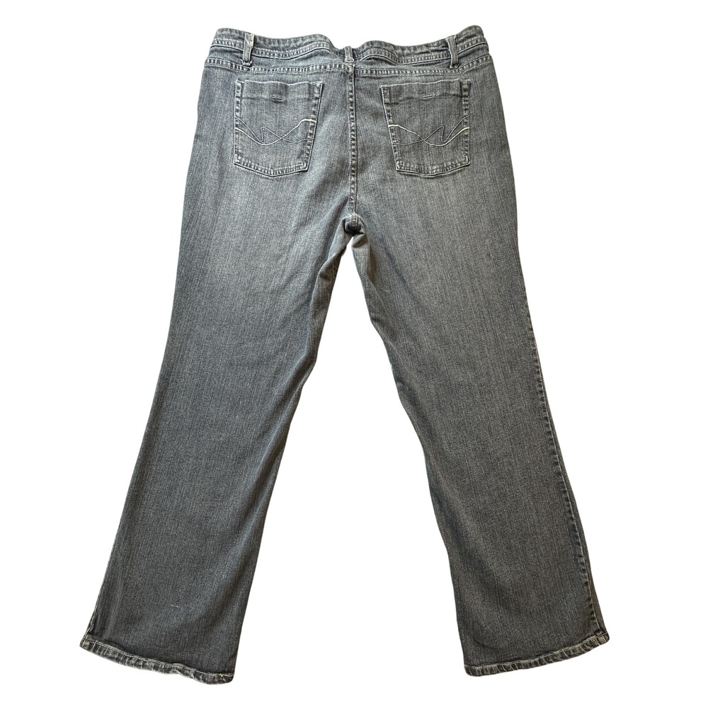 VTG Faded Glory Jeans Womens 18 Cloud Blue Straight Leg Stretch Denim Mid Rise